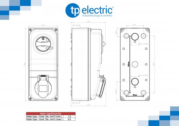 CEE Interlocked Steckdose 5P 16A 6h IP44