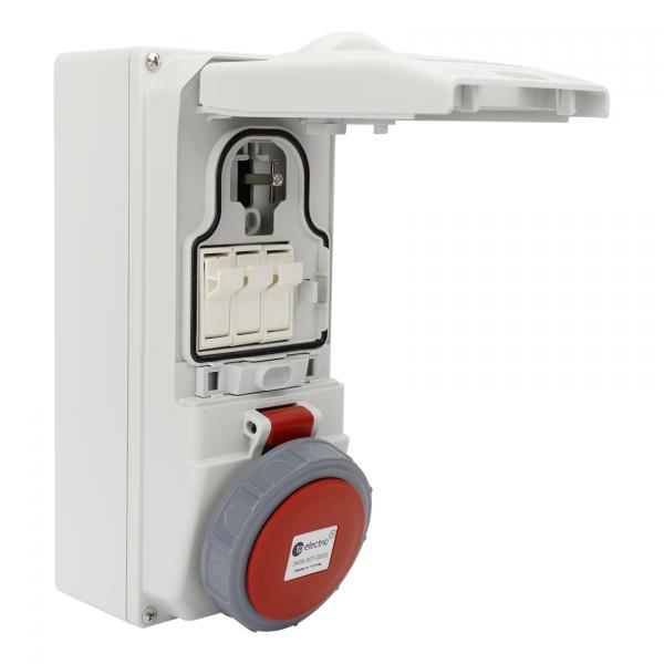 CEE Schaltersteckdose 5x16A IP65 inkl. Sicherung mit Interlock abschaltbar