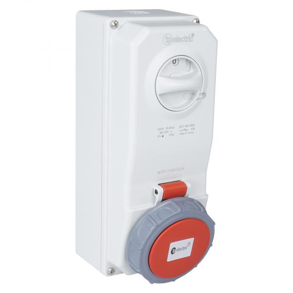 CEE Schaltersteckdose 5x32A IP65 mit Interlock abschaltbar