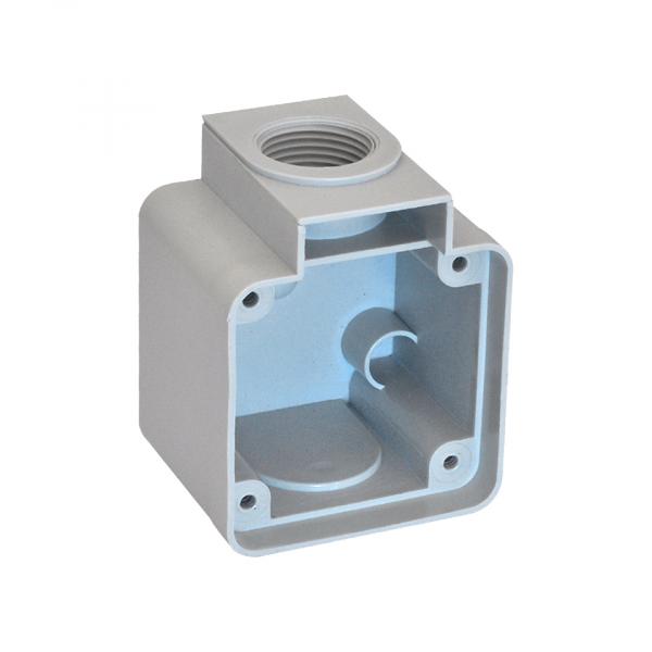 Aufputzgehäuse für Anbausteckdose mit Klappe IP54