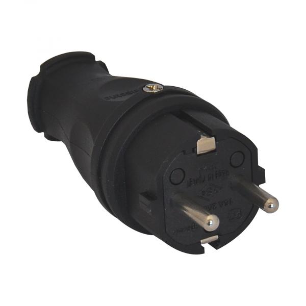 Schutzkontakt Stecker IP44 (Schwarz)